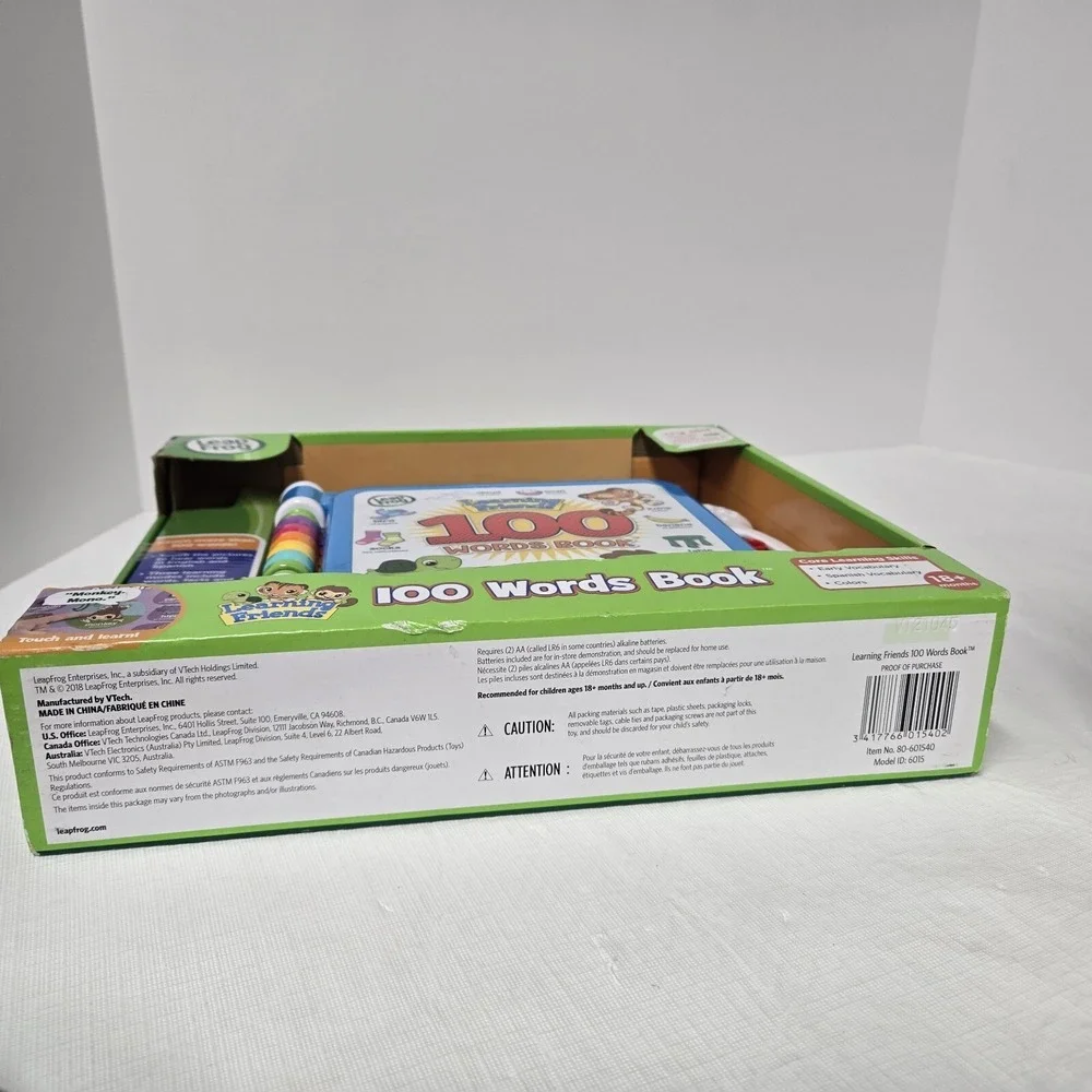 NWT LeapFrog Learning Friends 100 Words Book Green‎ Bilingual